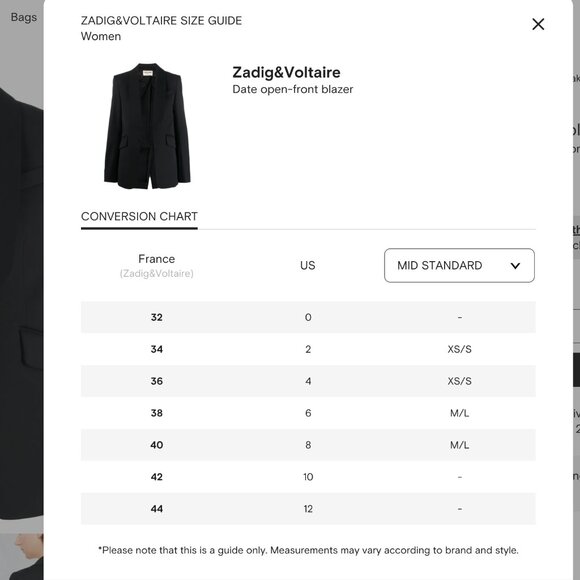 Zadig & Voltaire Date Open Front Blazer Jacket Womens 34 Small Black Gabardine - Picture 8 of 14